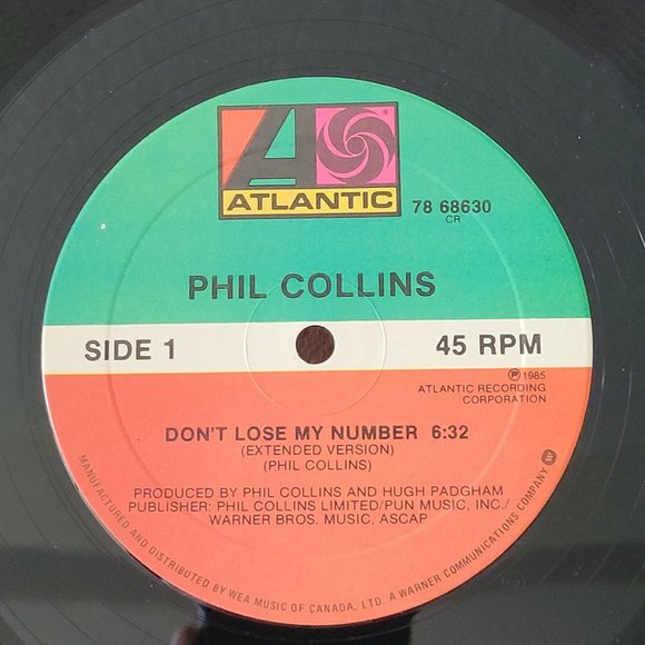 VINTAGE 1985, PHIL COLLINS, DON'T LOSE MY NUMBER, 12" E.P.!!! - Picture 3 of 6